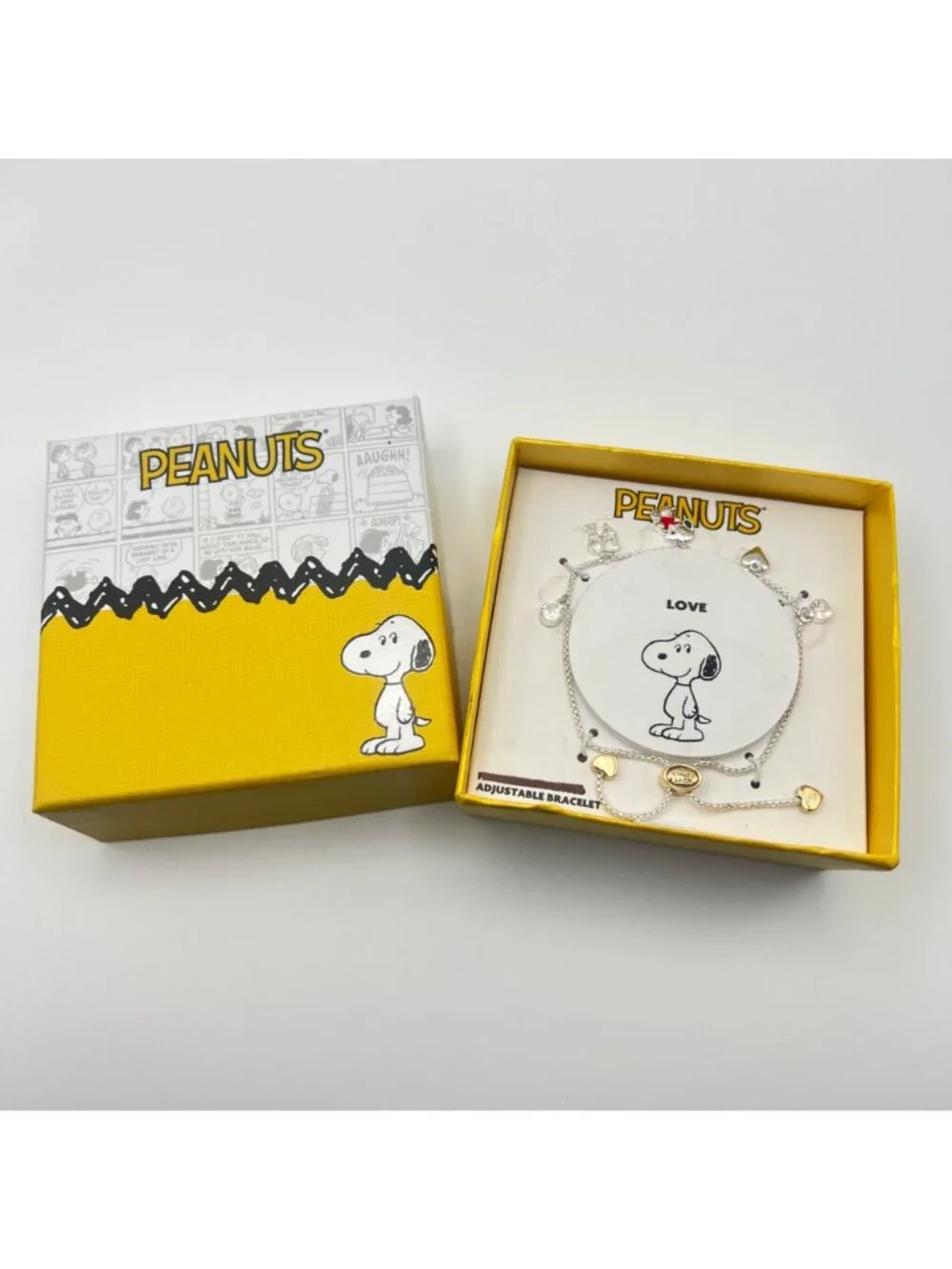 Peanuts Snoopy Love Adjustable Charm Bracelet LA Rocks New Gift Box NIB 2025 - Picture 2 of 11